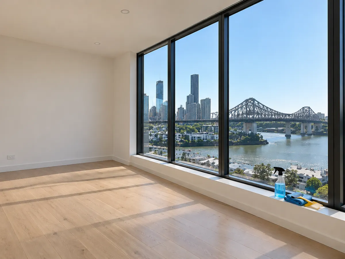 New apartment living area cleaned for handover
